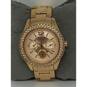 Fossil Riley Black Stainless Steel Watch with Rose Gold/Rhinestones Detailing Fossil ES4145 - Riley Watch • Watchard.com main image 3